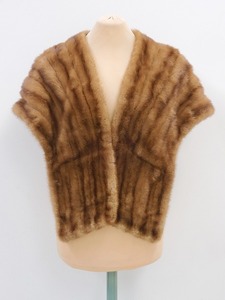 2302A-0026*. put on / mink shawl / Brown / high class fur / fur shawl / winter thing / outer / lady's ( packing size 80)