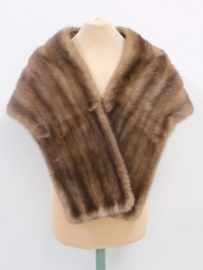 2302A-0028*. put on / mink shawl / Brown / high class fur / fur shawl / winter thing / outer / lady's ( packing size 80)