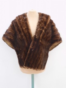 2302A-0060*. put on / mink shawl / Brown / high class fur / fur shawl / winter thing / outer / lady's ( packing size 80)