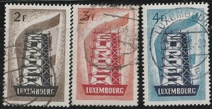 ルクセンブルグ1956＃318－「最初の」ヨーロッパ３完　済 ＄42.00