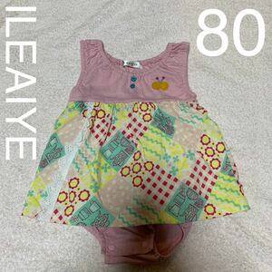 ILEAIYE イレアイエ　蝶々　お花　ノースリーブ　ロンパース　80