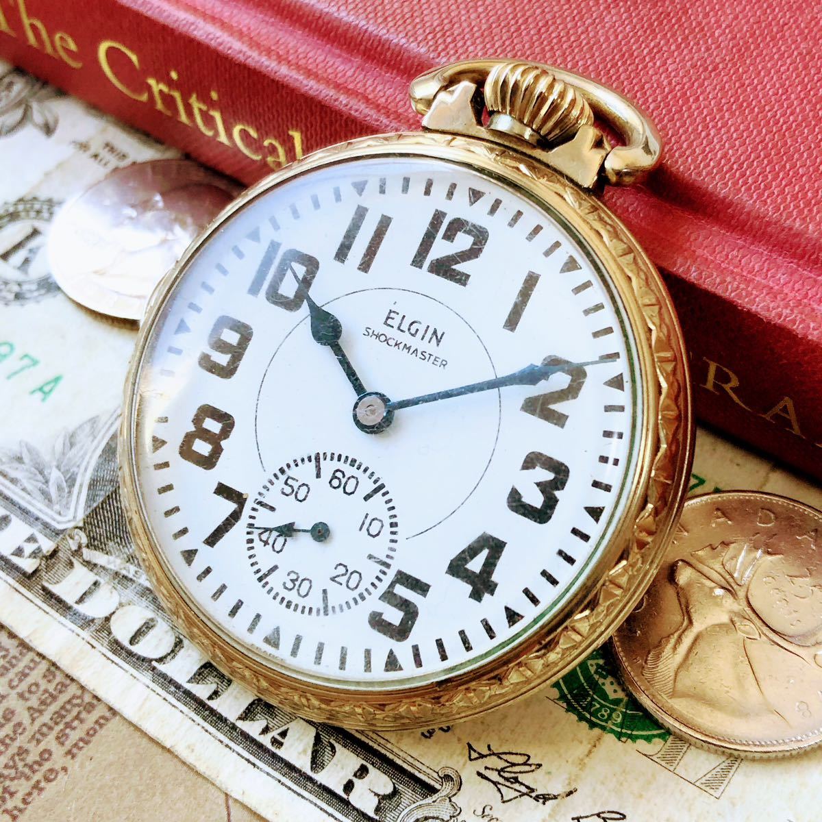 ◎1922年製/米国/ビンテージ/ElGIN/エルジン/懐中時計/美しい彫刻/12