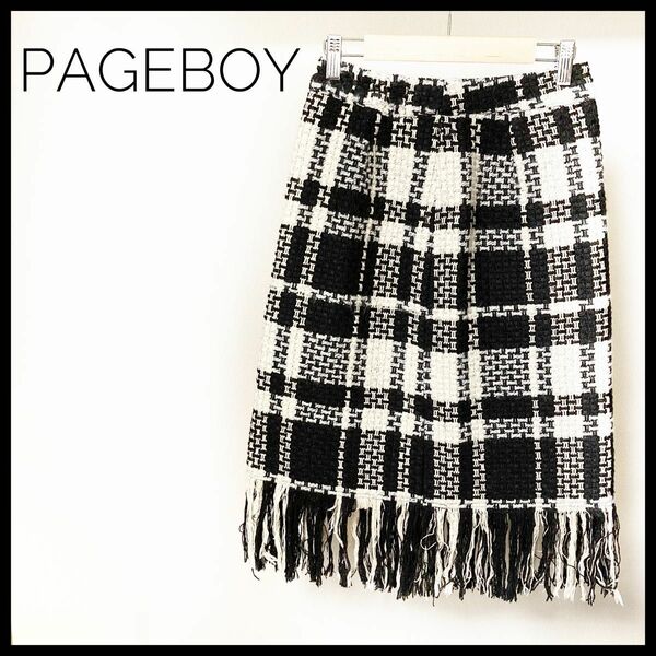 【値下げ中♪】ページボーイ PAGEBOY ミモレ丈スカート　ひざ丈スカート　編み込み