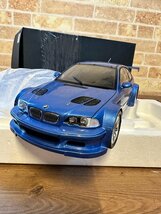 中古 BMWディーラー特注モデル MINICHAMPS 1/18 BMW M3 GTR STREET エストリルブルー_画像2