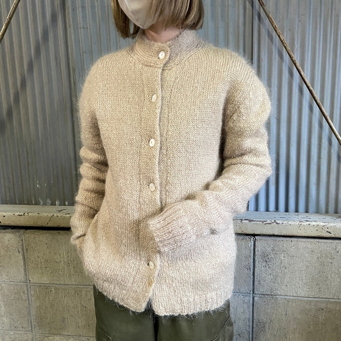 楽ギフ_包装】 ヴィンテージモヘアハンドニットカーディガン【ユーロ