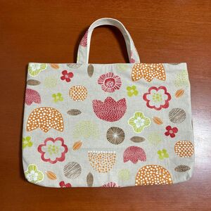 ハンドメイド レッスンバッグ 花柄 手提げ サブバッグ