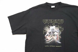 VETEMENTS ◆21SS Heavy metal logo T-shirt ヘビーメタルロゴ Tシャツ 黒 L オーバーサイズ バンドT 半袖 カットソー ヴェトモン ◆WX20