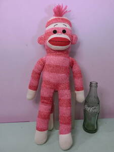 ソックモンキー★ビンテージ ぬいぐるみ 人形 48cm◆Sock Monkey Doll stuffed animal Vintage 猿 USAアメリカ雑貨 ソックスモンキー猿さる