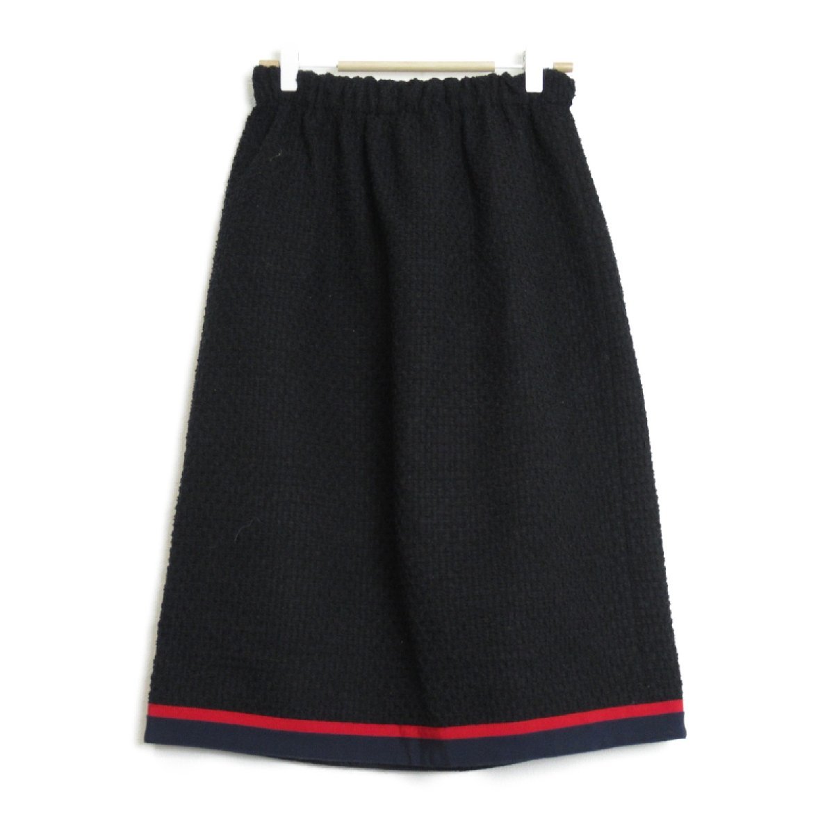 未使用 GUCCI グッチ Gロゴ ドット ウール スカート L青紫系(76)a