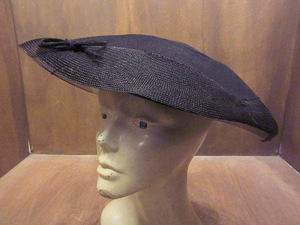 ビンテージ30’s40’s●MERRIMAC HAT CORPフェルトヘッドドレス●230224k7-w-hd 1930s1940sレディース帽子