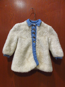  Vintage ~50's* Kids fake fur coat *230226i1-k-ct child clothes 40s cotton inside 