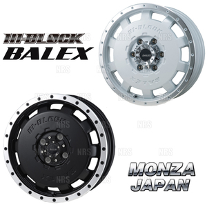 MONZA モンツァ HI-BLOCK BALEX バレックス (4本セット) 6.0J x 15 インセット+44 PCD139.7 6穴 Mブラック/Rポリッシュ(BALEX-601544-BP-4S