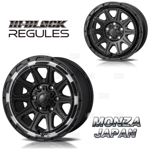 MONZA モンツァ HI-BLOCK REGULESレグルス(4本セット) 6.0J x 16 インセット+40 PCD100 4穴 Sブラック/Rポリッシュ (REGULES-601640-SP-4S