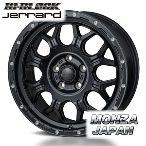 MONZA モンツァ HI-BLOCK JERRARD ジェラード(4本セット) 7.0J x 16 インセット+35 PCD114.3 5穴 Sブラック/ミーリング (JERRARD-701635-4S