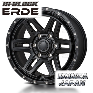 MONZA モンツァ HI-BLOCK ERDE エルデ (4本セット) 8.0J x 17 インセット+20 PCD139.7 6穴 サテンブラック/ミーリング (ERDE-801720-4S