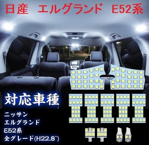 日産 エルグランド E52 LED ルームランプ ホワイト 専用設計 ホワイト 車検対応 送付無料