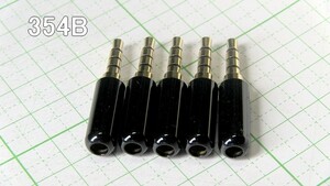 管理番号＝4A243 　自作用　φ3.5mm　4極ミニプラグ　　354B　5個セット 