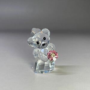 SWAROVSKI スワロフスキー スワロフスキークリスタル フィギュリン 置物 熊 クマ bear 花を持つクマ 可愛い インテリア ガラス