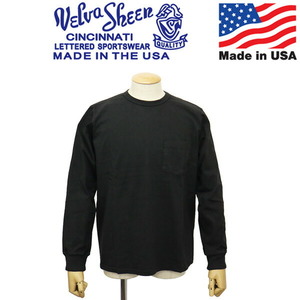 Velva Sheen (ベルバシーン) 162051 14 -PIGMENT LS CN TEE W PK 長袖ポケットTシャツ アメリカ製 VLVS015 BLACK S