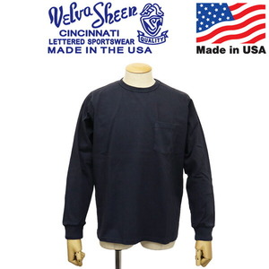 Velva Sheen (ベルバシーン) 162051 14 -PIGMENT LS CN TEE W PK 長袖ポケットTシャツ アメリカ製 VLVS015 NAVY XL