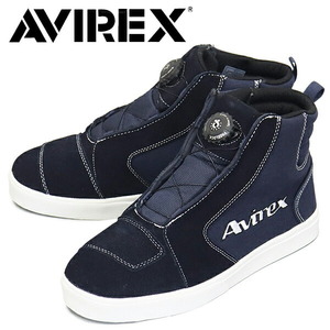 AVIREX (アヴィレックス) AV1969 WOODSTOCK ウッドストック ウォータープルーフバイカーシューズ NAVYxNAVY US7-約25.0cm