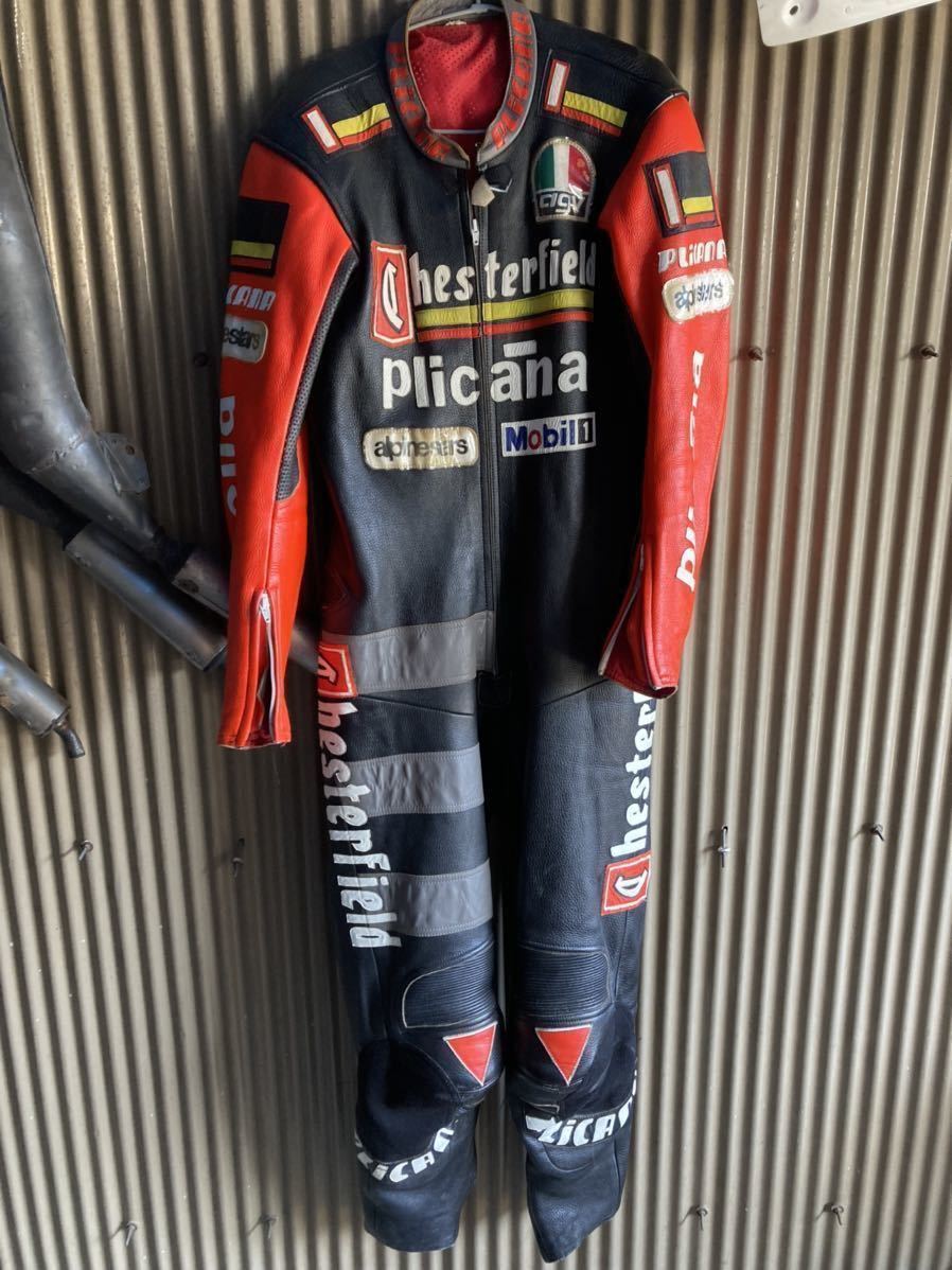 ナチュラ 【格安美品】LOOK革ツナギ 黒 ブラック レーシングスーツ