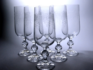 ■ボヘミアグラス　　ビールグラス６ＰＣＳセット　　クリスタルグラス　　ボヘミアガラス　　新品　　　〈同梱対象商品〉#707