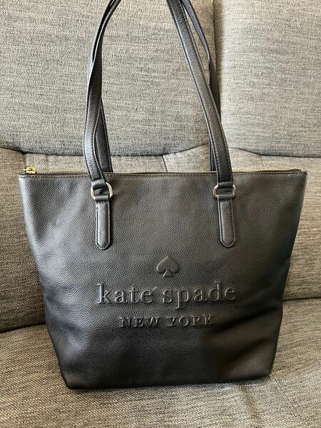 Kate spade New York 本革トートバッグ 大容量 ブラック