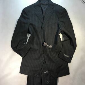  new goods high class Venere Espeno×CANONICO super120*s Italy cloth 3. button setup suit tall size YA9 gray series chock stripe 