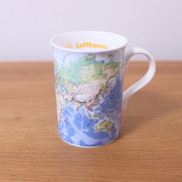 Lufthansa ルフトハンザ航空オールドマグカップ 世界地図 マグカップ 未使用
