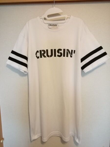 CRUISIN☆ ロゴTシャツロング☆labodyリトモスサイズL半袖ホワイト白