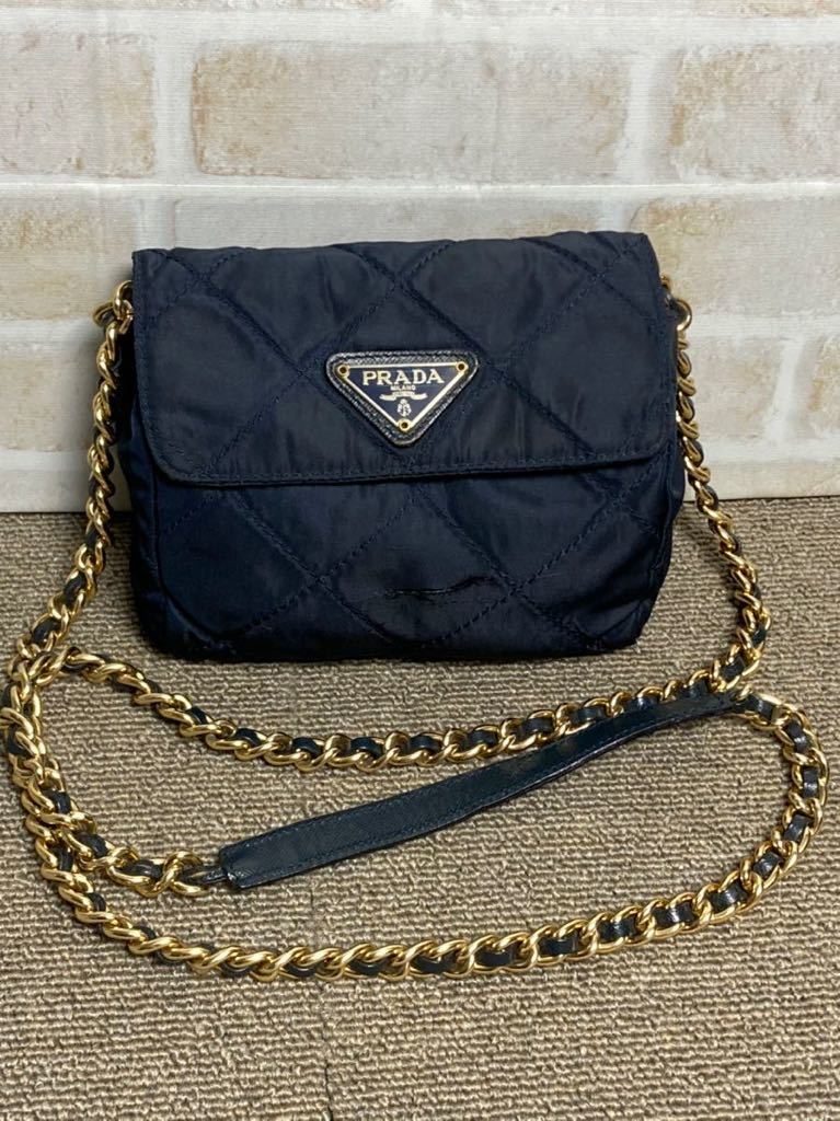 PRADA サフィアーノ チェーンフラップバッグ プラダ チェーンバッグ