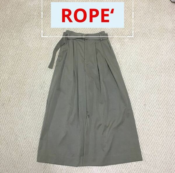 1回だけ着用★ ROPE‘ ベルト付きタックワイドパンツ