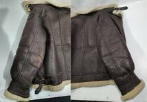 □ shearling ムートンジャケット フライトジャケット Lサイズ　genuine shearling texas tanning　_画像9