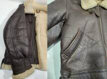 □ shearling ムートンジャケット フライトジャケット Lサイズ　genuine shearling texas tanning　_画像5