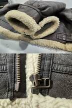 □ shearling ムートンジャケット フライトジャケット Lサイズ　genuine shearling texas tanning　_画像10