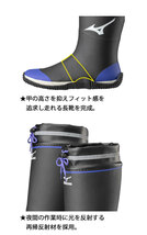 作業靴 ミズノ ワークブーツ F3JBN901 ジャスタフィット NL1 先芯なし 28.0cm 9ブラック×ブルー_画像3
