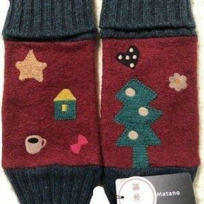 再値下げ!　新品♪マタノアツコ★Matano Atsukoロング手袋★フィンガレス★刺繍★日本製★21~22㌢★プレゼント♪