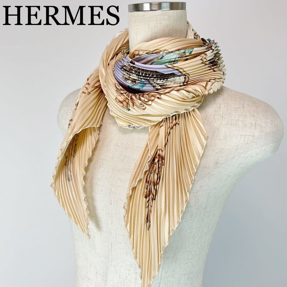 Hermes エルメス　プリーツスカーフ バンダナ/スカーフ 人気の贈り物が大集合