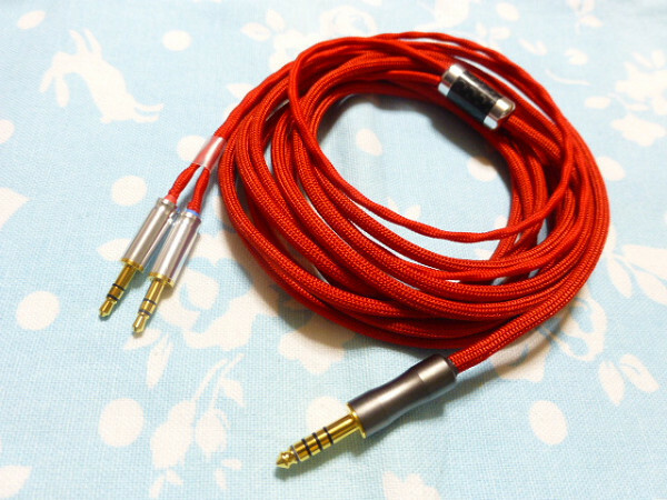 TAGO STUDIO T3-01 T3-03 HiFiMAN SUNDARA ANANDA MOGAMI 2944 かなり長め 300cm 赤色 4.4mm5極 ( 白 青 ワイン 可) TA-ZH1ES TEAC UD505