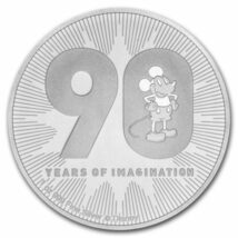 [保証書・カプセル付き] 2018年 (新品) ニウエ「ディズニー・ミッキーマウス・特別 90年記念」純銀 1オンス 銀貨_画像1