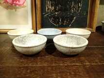 未使用　レトロ　たち吉　A＆E 小鉢　陶器　和食器　5個セット　5色セット　小皿_画像2