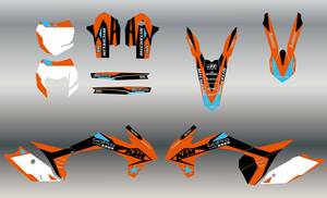 2014 - 2016 KTM EXC XC-W XCF-W カスタム デカール グラフィック キット C1