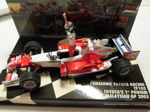 パナソニック・トヨタ・レーシングTF105　1stポディウム　マレーシアGP2005　【PMA　1/43　ミニチャンプ　ミニカー】