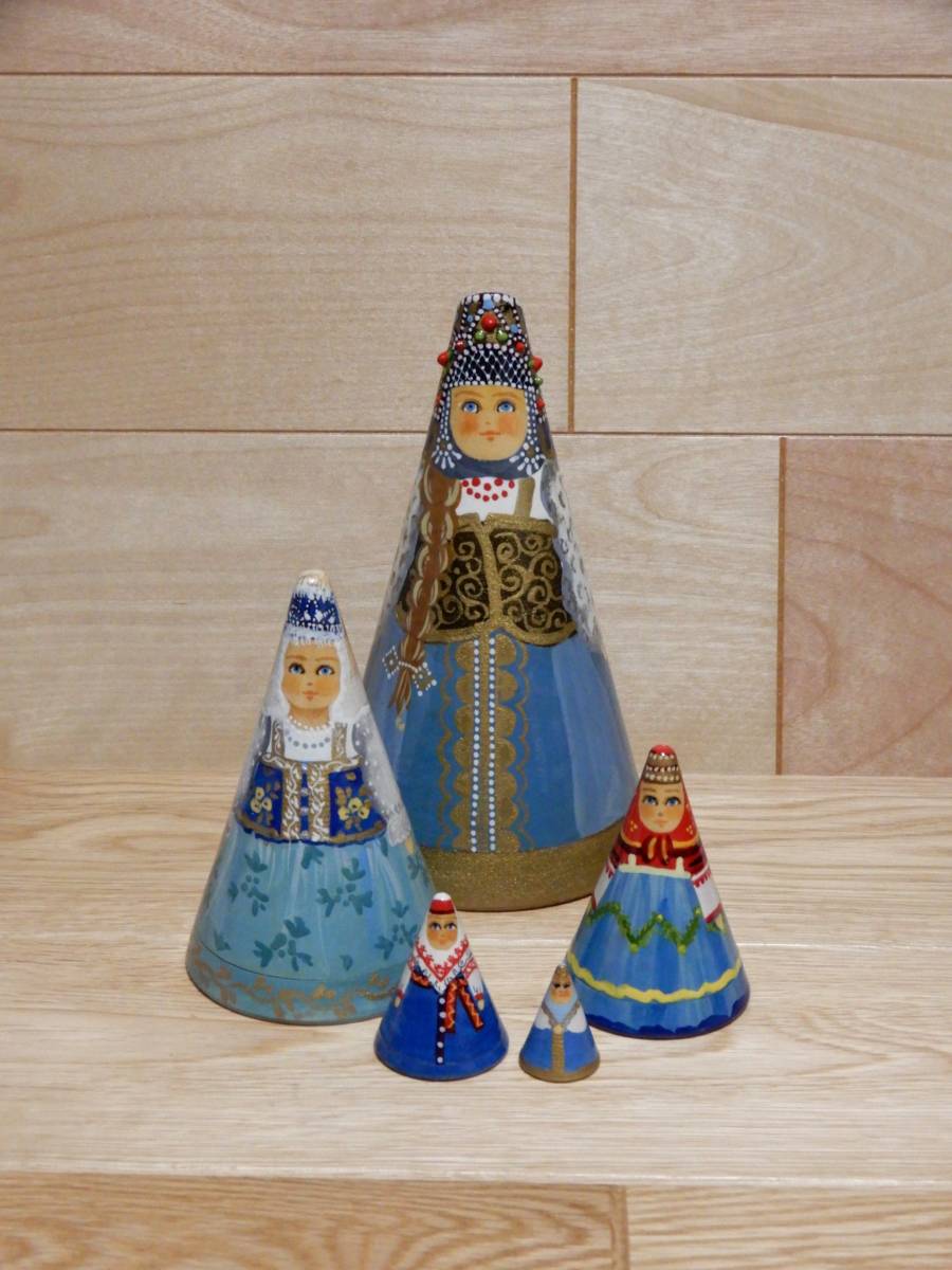★Russian goods Valentina Darofeyeva Matryoshka ~ Blue folk costume ~ Author's item, handmade works, interior, miscellaneous goods, ornament, object