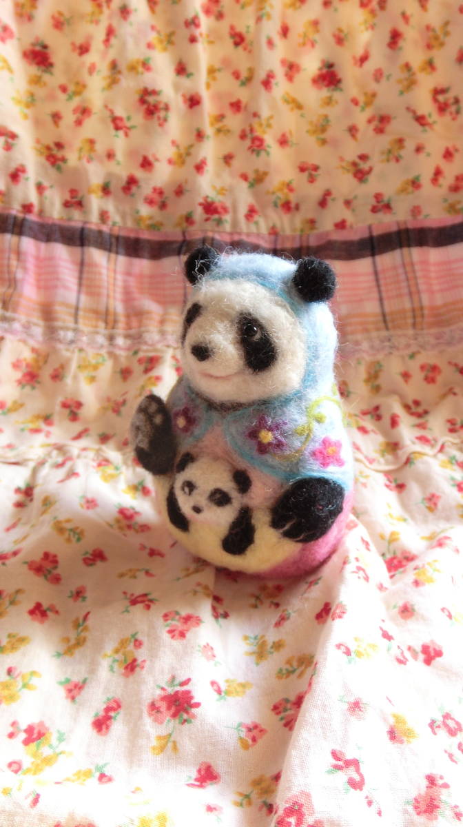 Feutre de laine fait main☆ Panda parent et enfant matriochka☆, jouet, jeu, jouet en peluche, Feutre de laine