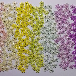 10mmストーン付き花パーツ 7色50個ずつ 350個