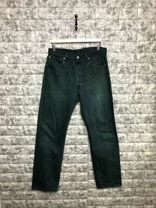 80s 貴重 サークルRタブ Levi's 501 ヴィンテージ セルビッジ リジッド デニムパンツ リーバイス ジーンズ グリーン 緑 後染め XX 505