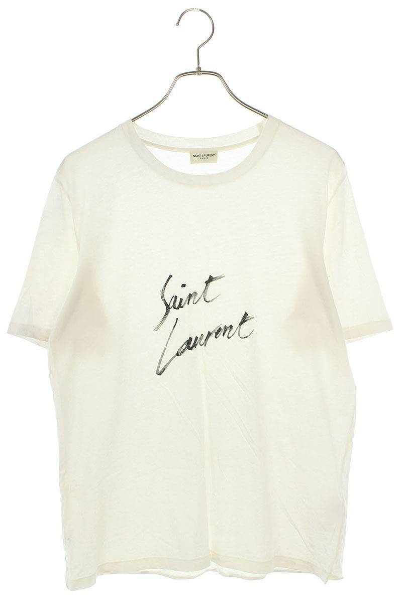 新品未使用 SAINT LAURENT PARIS Tシャツ イエロー Sサイズ Tシャツ/カットソー(半袖/袖なし) 正規代理店