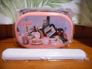  Pingu . коробка для завтрака . палочки для еды розовый 